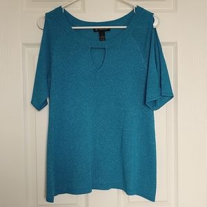 INC turquoise sparkly shirt size M